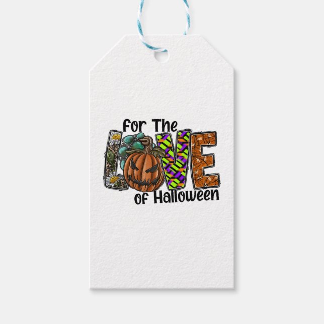 Étiquettes-cadeau Pour L'Amour D'Halloween (Devant)
