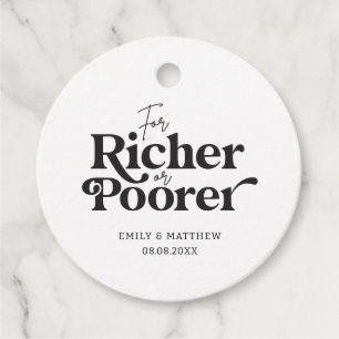 Étiquettes Cadeau Pour les mariages plus riches ou plus pauvres cade