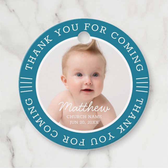 Étiquettes Cadeau Pour Lui Saint Merci Baptême Pour Venir Photo (Devant)