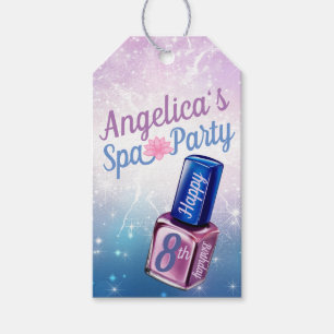 Étiquettes-cadeau Pourpre et partie polonaise de spa d'anniversaire