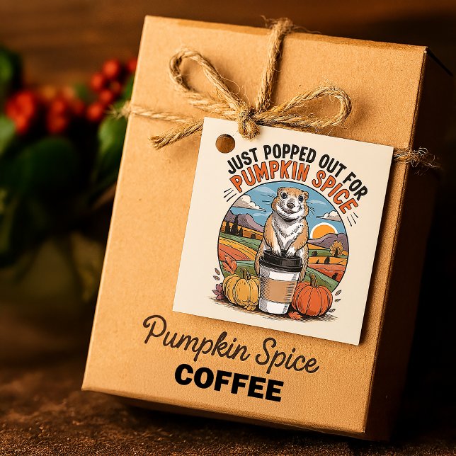 Étiquettes Cadeau Prairie Chien Automne Citrouille Spice Party Custo (autumn season pumpkin spice Halloween party favor tags/product label tags)