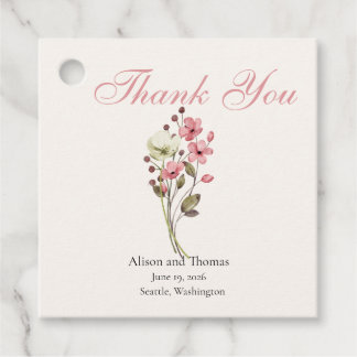 Étiquettes Cadeau Prairie de Fleurs Sauvages Mariage Fantaisiste