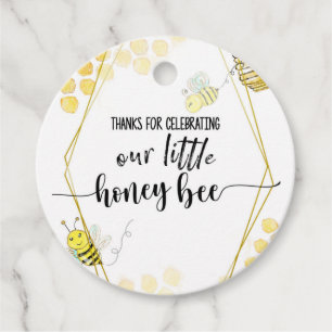 ÉTIQUETTES CADEAU PREMIER ANNIVERSAIRE, BEE PARTY, BEE THEMED