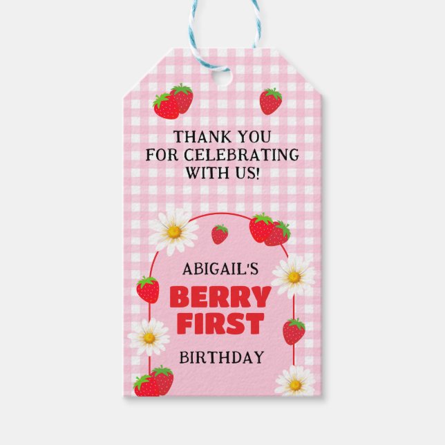 ÉTIQUETTES-CADEAU PREMIER ANNIVERSAIRE DE BERRY  (Devant)