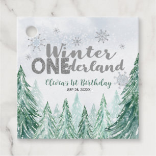 Étiquettes Cadeau Premier Anniversaire Hiver Onederland Flocons de N
