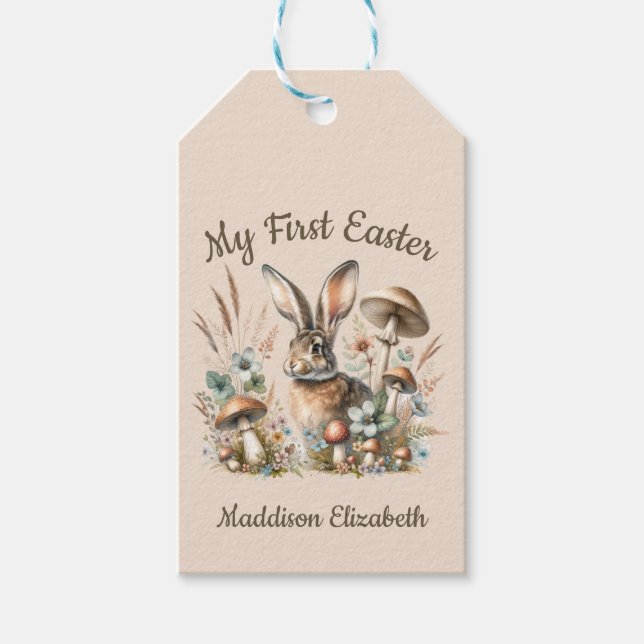 Étiquettes-cadeau Premier lapin Jack de Pâques (Devant)