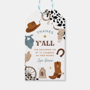 Étiquettes-cadeau Premier Rodéo Western Boy Premier Anniversaire Mer
