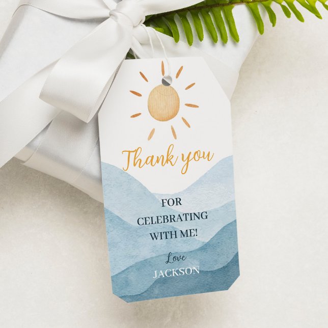 Étiquettes-cadeau Premier voyage autour du Merci du soleil Balise An (Créateur téléchargé)