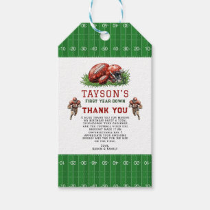 Étiquettes-cadeau Première année de football bas 1er anniversaire fê