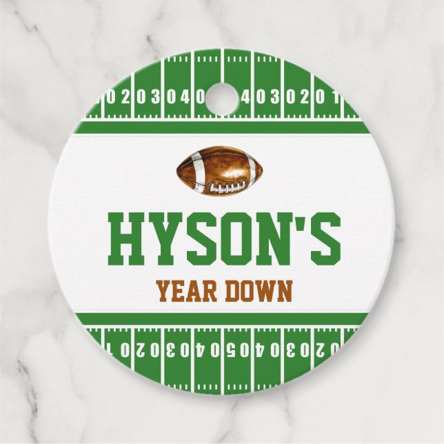 Étiquettes Cadeau Première année | Football 1er anniversaire (Devant)