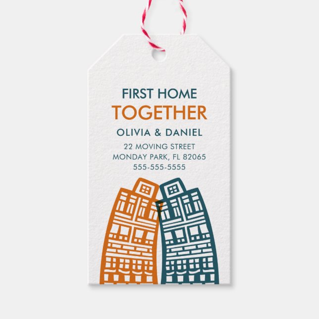 Étiquettes-cadeau Première carte d'adresse de la première maison ens (Devant)