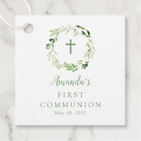 Première communion de gerbe verte souple et délica