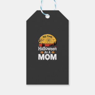 Étiquettes-cadeau Première conception de maman Halloween vintage Sun