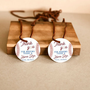 Étiquettes Cadeau Premières fêtes de baseball Merci Tags