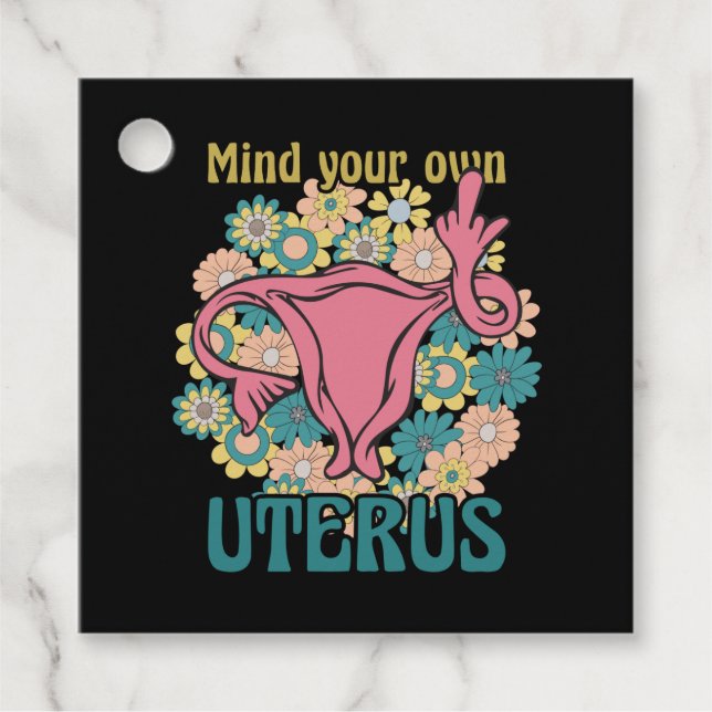 Étiquettes Cadeau Prenez soin de votre propre Uterus Feminist Pro Ch (Devant)
