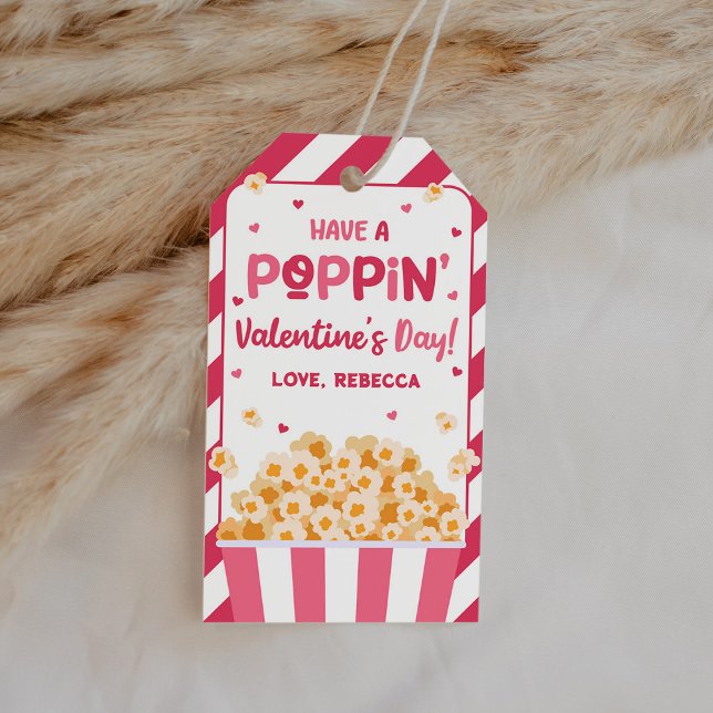 Étiquettes-cadeau Prenez un Poppin' Valentine's Day Popcorn (Créateur téléchargé)