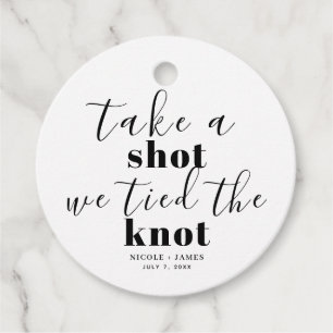 Étiquettes Cadeau Prenez un Shot nous nous sommes mariés Mariage Mod