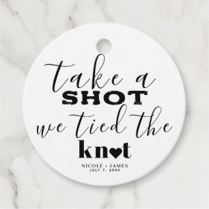 Étiquettes Cadeau Prenez un Shot nous nous sommes mariés Mariage Mod