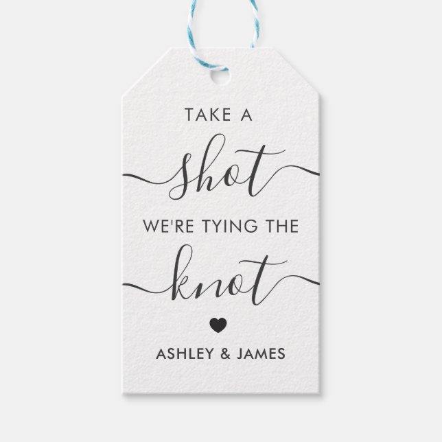 Étiquettes-cadeau Prenez une balle Nous sommes en train de nouer le  (Devant)