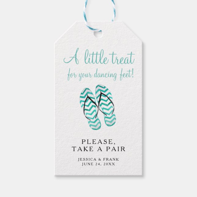 Étiquettes-cadeau Prenez Une Paire De Mariage Flip Flops (Devant)