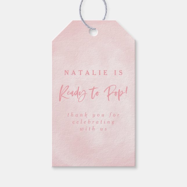 Étiquettes-cadeau Prêt à apparaître ! baby shower invitation merci f (Devant)