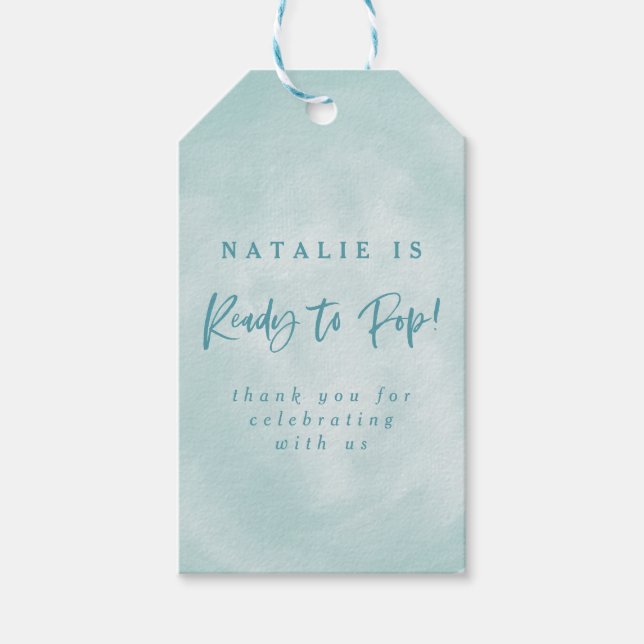 Étiquettes-cadeau Prêt à apparaître ! baby shower invitation merci f (Devant)