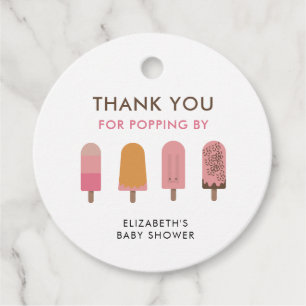 Étiquettes Cadeau Prêt pour la pop Baby shower Merci