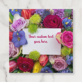 Étiquettes Cadeau Pretty Floral Framed Roses Text Box Custom