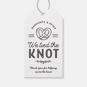 Étiquettes-cadeau Pretzel Nous Avons Lié Le Noeud Favor De Mariage B