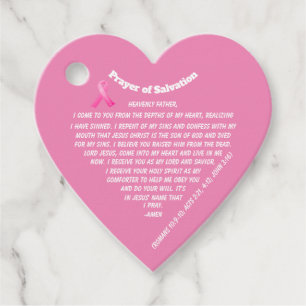 Étiquettes Cadeau PRIÈRE DE SALUT Ruban Rose