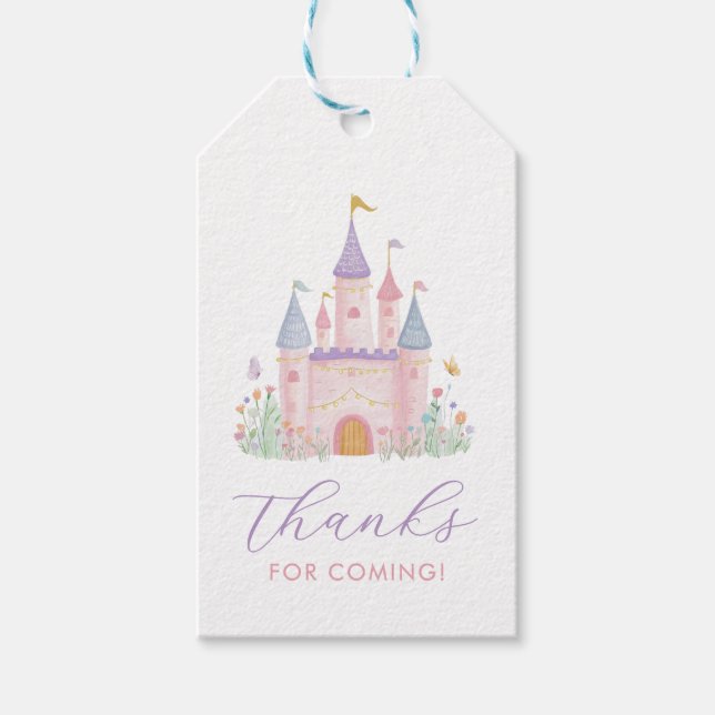 Étiquettes-cadeau Princess Birthday Enchanted Castle Girls Party (Devant)