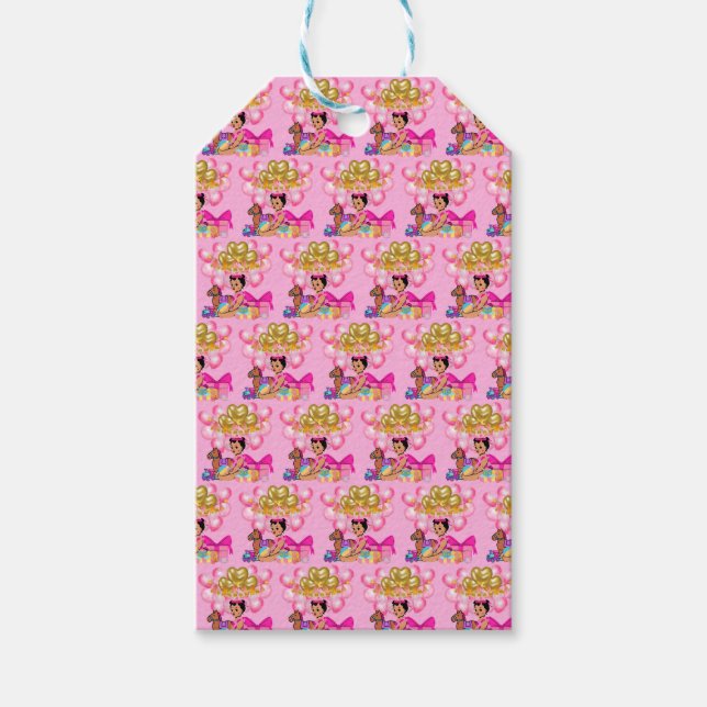 Étiquettes-cadeau Princesse en rose (Devant)