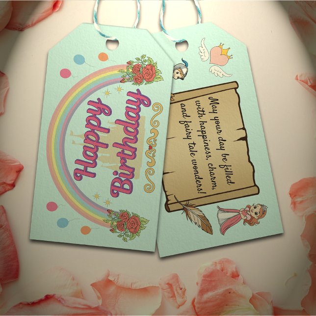 Étiquettes-cadeau Princesse et Prince Fairy Tale Cute Royal Annivers (Créateur téléchargé)