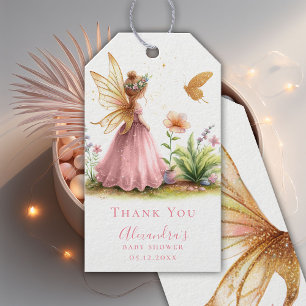 Étiquettes-cadeau Princesse Fée Enchantée Rose Baby Girl Douche
