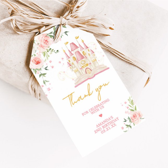 Étiquettes-cadeau Princesse Il était une fois Anniversaire Favoriser (Princess Castle Once Upon a Time Birthday Party Favor Tags)