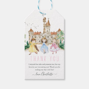 Étiquettes-cadeau Princesses, Chevaliers & Dragons Fée Conte Anniver