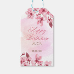 Étiquettes-cadeau Printemps Sakura Cherry Blossom Crème rose Anniver