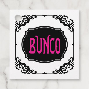 Étiquettes Cadeau Prix Bunco Party Cadeau rose noir élégant