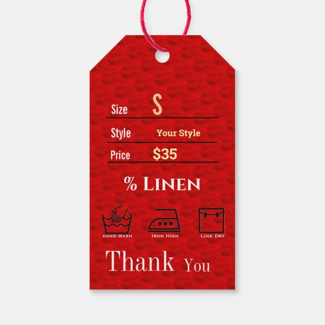 Étiquettes-cadeau Prix Rouge  (Dos)