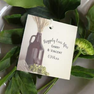 Étiquettes Cadeau Producteur, houblon et Mariage de blé avec espoir