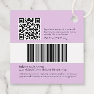 Étiquettes Cadeau Produit de beauté code ingrédient rose noir QR tag