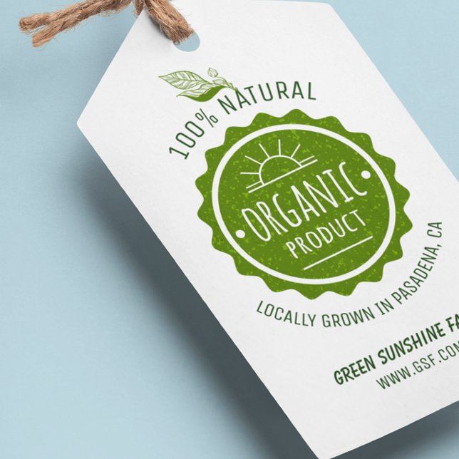 Étiquettes-cadeau Produit écologique biologique naturel sur mesure (Créateur téléchargé)