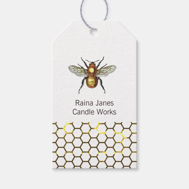 Étiquettes-cadeau Produit Kraft pour peigne d'abeille et de miel (Devant)