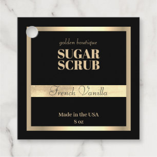 Étiquettes Cadeau Produit Spa élégant personnalisé Noir or