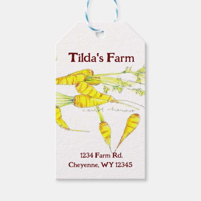 Étiquettes-cadeau Produits Agricoles Stand Légumes Carottes Publicit (Devant)