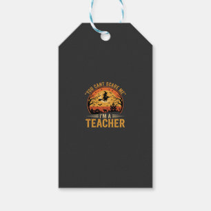 Étiquettes-cadeau Professeur de Halloween Sorcière Chat Design