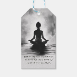Étiquettes-cadeau Professeur de méditation de yoga Pose du lotus Pei