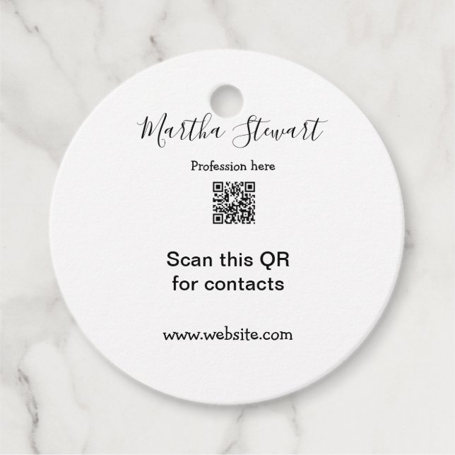 Étiquettes Cadeau Profession add QR code details website company bus (Devant)