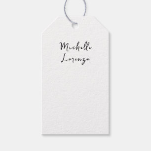 Étiquettes-cadeau Professionnel Moderne Simple Nom Uni Noir Blanc