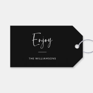 Étiquettes-cadeau Profitez d'une typographie minimaliste Noir person